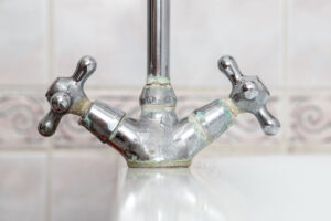 limescale buildup on plumbing